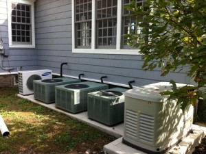 A four zone residential AC system with a standby generator.